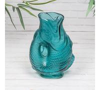 Glass Fish Gluggle Jug Vintage Style Vase Blue, Orange, Green or Pink (Blue)
