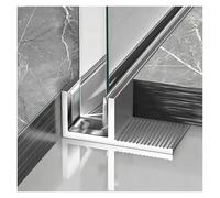 Glass Fixed Channel F-Type Inserts, 10mm Frameless Panel Deep F-Shaped Bottom Guide, Aluminum Profile with Protective Pad, 1.5m