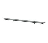 Glass floating shelf Black 100x20cm 8mm Tempered Glass Zinc Alloy Brackets. Pair