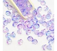 Glass Flower Beads, 100PCS Purple Lily of The Valley Beads, for Jewelry Making Necklace, Bracelets/7x12 mm