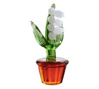 Glass Flower - Blue Crystal Flowers | Crystal Figurine Flower Décor | Table Top Statue Ornament, Decorative Figurine Ornament Glass Lily of The Valley Shape Sculpture for Bookshelf