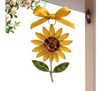 Glass Flower Suncatcher - Hanging Crystal Floral Ornament for Window Decor | Acrylic Metal Panel, Colorful Stained Art Pendant, Decorative Garden Accents, Indoor Outdoor Wall Hooked Piece