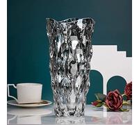 Glass Flower Vase, 24cm Hight Modern Minimalist FlowerVase, Nordic Crystal Decorative Handmade Vase Flower Arrangement Decoration for Home Office Decor, Gift for Wedding Housewarming Party Celebrate