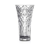 Glass Flower Vase, 30CM Tall Crystal Vase, Crystal Clear Glass with Diamond Cut Design - Wedding Centrepiece, Home Decor for Dining Table, Modern Style Gift