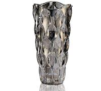 Glass Flower Vase, Modern Minimalist Vase, Nordic Glass, Floral Handmade Flower Arrangement Decoration, Hydroponic Ornament for Home Dining Table, Gift for Wedding, Housewarming Party (Gray-1)