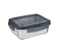 Glass Food Storage Container with Plastic Lid 620ml Medium Clip Lock Oven Safe