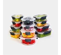 VonShef Glass Containers with Lids - 12 Piece Meal Prep Food Lunch Boxes 320ml-1L Capacities, Oven and Dishwasher Safe, BPE-Free Airtight Leakproof Seal Great for Food Storage & Fridge Organisation