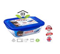 GLASS FOOD STORAGE CONTAINERS WITH BLUE LID PYREX COOK & GO AIRTIGHT GIFT