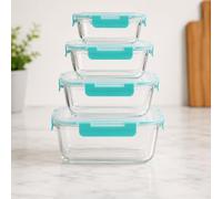 Glass Food Storage Containers with Lids Airtight Glass Containers Set of 4