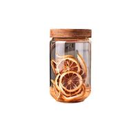 Glass Food Storage Jar 750ml/25oz Clear Glass Canister with Airtight Seal Acacia Wood Lids Kitchen Food Storage Container for Coffee Bean Loose Tea Spice Bottle Sugar Cookies Nuts Snack Candy Jar
