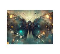 Glass Fragments Into Butterflies Wooden Puzzle 500 Piece Jigsaw Puzzle For Adults Challenging Puzzle For Game Size 15"X20.4"