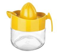 Glass Fruit Juicer Lemon Lime Orange Non Electric Hand Press Manual Citrus Squeezer Jug Handheld Citrus Press (Yellow)