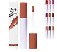 Glass Glow Nourishing Lip Tint, Hydrating Tinted Liquid Lipstick with Sheer Wash of Color, Non-Sticky & Long Wearing Lip Oil,for Nourishing Repairing Lightening Lip Lines (Brown)