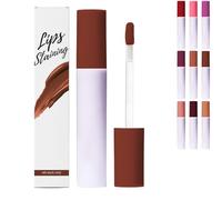 Glass Glow Nourishing Lip Tint, Hydrating Tinted Liquid Lipstick with Sheer Wash of Color, Non-Sticky & Long Wearing Lip Oil,for Nourishing Repairing Lightening Lip Lines (Coffee)