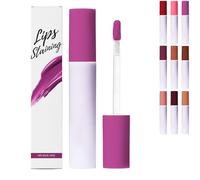 Glass Glow Nourishing Lip Tint, Hydrating Tinted Liquid Lipstick with Sheer Wash of Color, Non-Sticky & Long Wearing Lip Oil,for Nourishing Repairing Lightening Lip Lines (Purple)