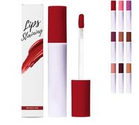 Glass Glow Nourishing Lip Tint, Hydrating Tinted Liquid Lipstick with Sheer Wash of Color, Non-Sticky & Long Wearing Lip Oil,for Nourishing Repairing Lightening Lip Lines (Red)