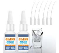 Glass Glue,2pcs Glass Glue Strong Clear,Clear Glasses Glues,Glasses Glues for Fixing Glas,Transparent SuperGlue for Glas Repair,Instant SuperGlues,for Repair Mirror,Crystal,Jewelry