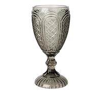 Glass Goblet Coloured Embossed Home Decor Wine Water Wedding Table Settings Drinking Glasses Tumbler (Smoked)