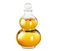 Glass Gourd Liquor Bottles, Decorative Bottles,17oz Clear Wine Bottles with Glass Ball Stoppern, Heavy Base Vodka Whiskey Decanter Bottle Dispenser for wine, Drinks, Oil, Spirits, Juice