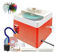 Glass Grinder, 60W Portable Kit with Diamond Bit, Grit Discs, Water Circulation Pump, and Angle Positioning Tool, Mini DIY Grinding Tool for Glass Processing