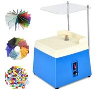 Glass Grinder, Portable Grinding Machine with Acrylic Baffle + Tool Set, 5/8" Grinder Bits, 4200RPM for Stained Glass Art