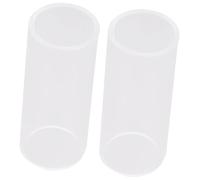 Glass Guitar Slide for Finger, Smooth Bottleneck Ring, 2 Pack White | Sturdy Acrylic Material, Excellent Intonation and Sustain, Accentuates Harmonics, for Blues Rock Players