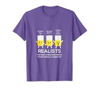 Glass Half Full Half Empty Funny Realists Philosophy T-Shirt, Men, Purple Heather, XX-Large