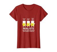 Glass Half Full Half Empty Funny Realists Philosophy T-Shirt, Women, Cranberry Red, X-Small