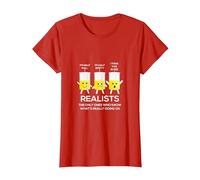 Glass Half Full Half Empty Funny Realists Philosophy T-Shirt, Women, Red, 3X-Large