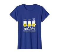 Glass Half Full Half Empty Funny Realists Philosophy T-Shirt, Women, Royal Blue, X-Small