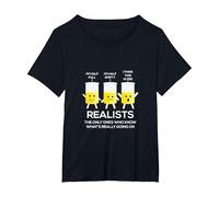 Glass Half Full Half Empty Funny Realists Philosophy T-Shirt, Women's Plus, Black, 5X