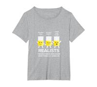 Glass Half Full Half Empty Funny Realists Philosophy T-Shirt, Women's Plus, Heather Grey, 2X