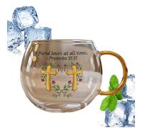 Glass Halloween Cup | Glass Spooky Mug - Painted Pattern Modern Mug for Tea Beverage Hot Water Cold Drinks Milk Home Kitchen Workplace Travel