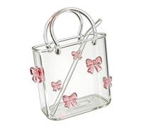 Glass Handbag with Straw for Drinks - Clear Cute Cup Home Decoration, Wine Glass Handbag Drinks, Suitable for Wine Cocktail Tea Drink Flowers Table Decorations Room Wedding Party