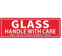 Glass Handle with Care Parcel Warning Labels, Size 1" x 3" Inch, 25mm x 76mm, Strong Adhesive Stickers (50)