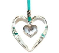 Glass Hanging Heart with Son Charm