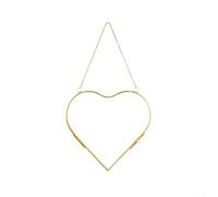 Glass Heart Photo Frame With Vintage Brass Trim For Displaying Pressed Flowers Postcards Or Artwork Using Easy-Slide Top Metal Lock System