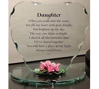 Glass Heart Plaque with Sayings Ornament for Daughter Unique Gift for Loved One | Fabulous Present for Special Ones | Premium Gift for Special Occasion One Size (Daughter)