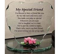 Glass Heart Plaque with Sayings Ornament for Daughter Unique Gift for Loved One | Fabulous Present for Special Ones | Premium Gift for Special Occasion One Size (Bestfriend)