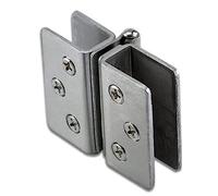 Glass Hinge, 1 Pcs Stainless Steel Bathroom Gate Clamp Door Accessories Bathroom Cabinet Frameless Glass Hinge(L Double Clip)