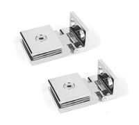 Glass Hinges 2pcs DIY Cupboard Cabinet Wall to Pivot Clamp Fit 5-8mm Thickness Shower Glass Hinge Clip(Black,Half Cover)
