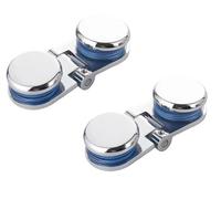 Glass Hinges Glass Cabinet Hinge, 2Pcs Round Door Clamp Hinges Zinc Alloy Pivot 90 Degree Clip Replacement for 6-8mm Rimless(180 Degree Double Side)