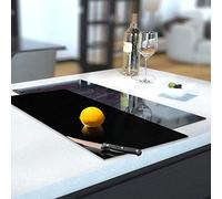 Glass Hob Cover/Chopping Board in Black in 30cm Wide x 52cm High