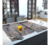 Glass Hob Cover/Chopping Board in Our Liquid Grey Design in 90cm Wide x 52cm High