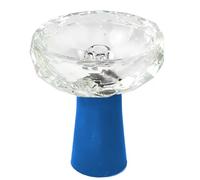 Glass Hookah Bowl Diamond-Shaped High-Temperature Resistant Compatible with Heat Management Systems(Blue)