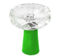 Glass Hookah Bowl Diamond-Shaped High-Temperature Resistant Compatible with Heat Management Systems(Green)