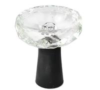 Glass Hookah Bowl Diamond-Shaped High-Temperature Resistant Compatible with Heat Management Systems(Black)