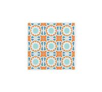 Glass Hot Pot Stand - Mosaic Tiles Worktop Saver - Orange and Blue Hot Pot Stand Kitchen Chopping/Cutting Board Worktop Protector with Non-Slip Feet 20cm x 20cm (8" x 8")