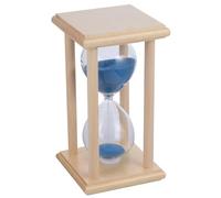 Glass Hourglass Timer 15 Minutes Wooden Frame Desk