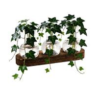 Glass Hydroponic Vase, Wooden Frame Rooting Jar, Decorative Plant Propagation Container for Gardening, Transparent Hydroponic Glass Planter with Stylish Support, Countertop Botanical Decor for Home